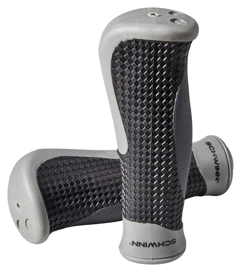 Schwinn Ergonomic Tri-Layer Gel Comfort Bike Grip, Textured Pattern, Durable Rubber, Fits Standard 22.2mm Handlebar, Black/Grey, Adult Sized - Image 1